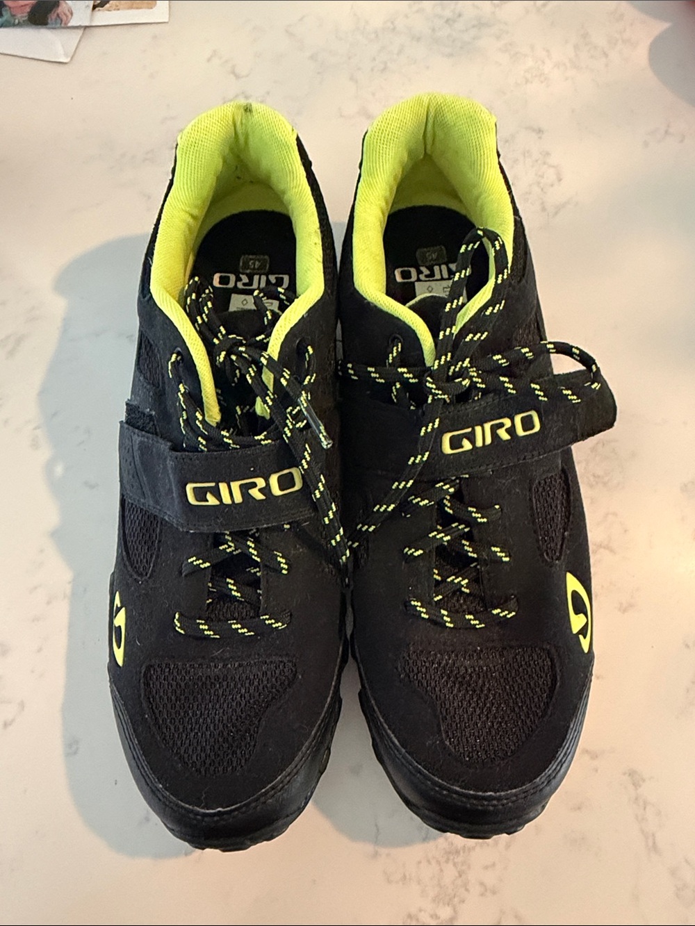 Giro Black Athletic Shoes with Neon Yellow Accents